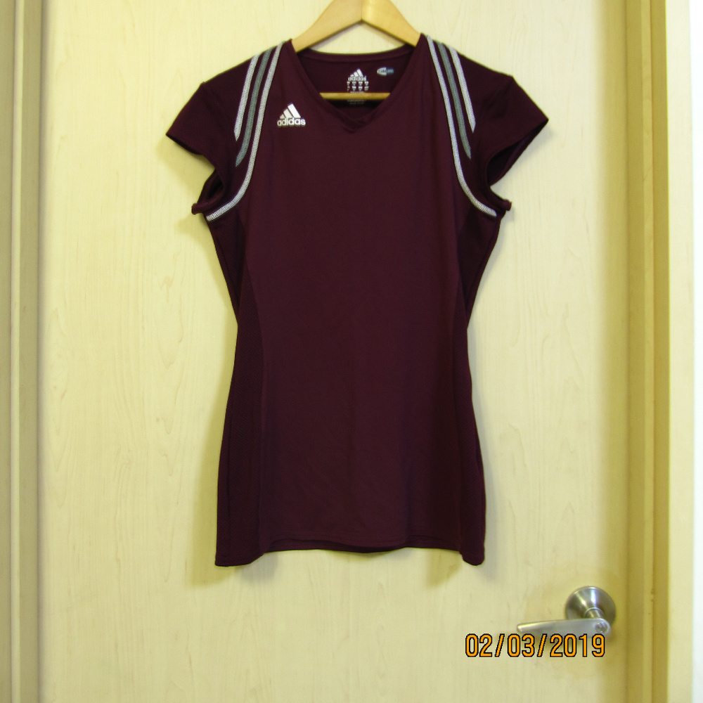 Adidas Maroon CLIMACOOL Active Top-Regular M